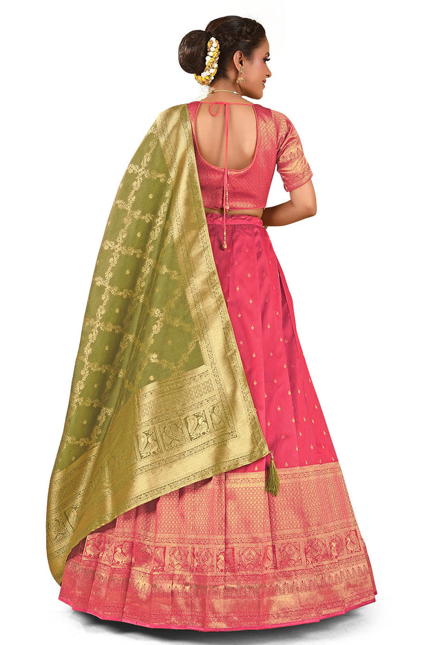 Gajari Banarasi Pattu Half Saree