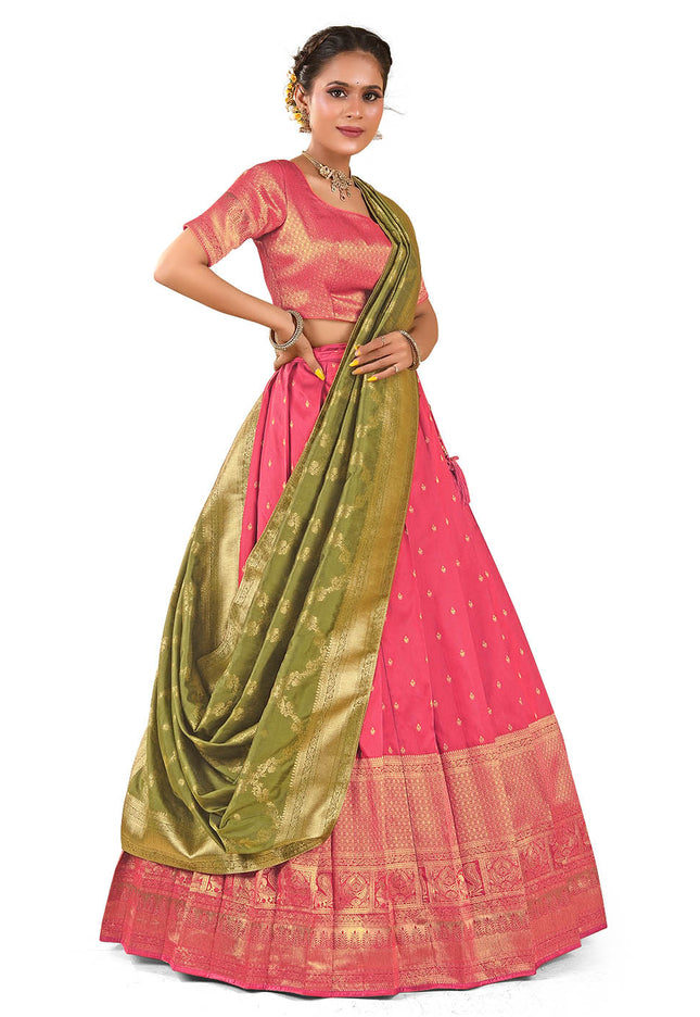 Gajari Banarasi Pattu Half Saree