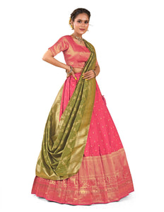 Gajari Banarasi Pattu Half Saree