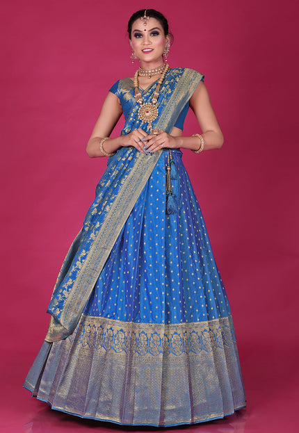 Firozi Banarasi Silk Lehenga