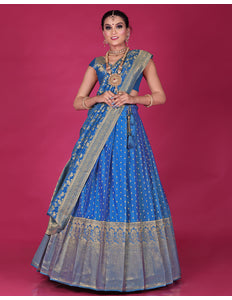 Firozi Banarasi Silk Lehenga