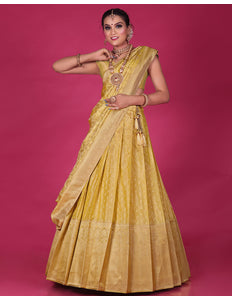Gold Banarasi Silk Zari Lehenga