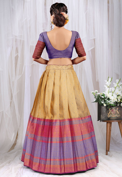 Chiku Banarasi Designe Half Saree