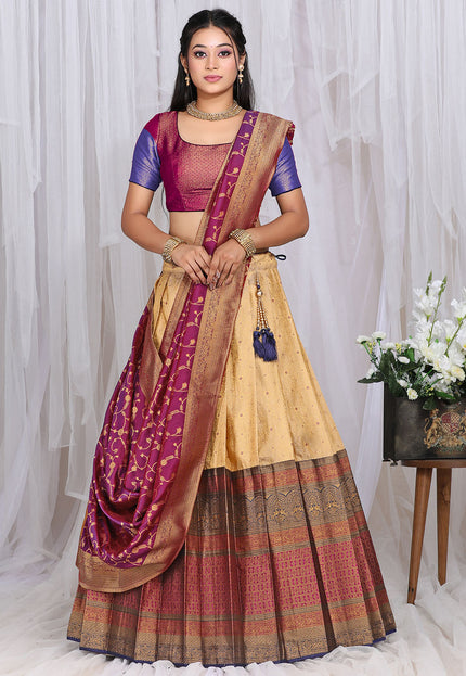Chiku Banarasi Half Saree