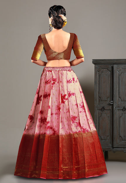 Maroon Shibori Dyeing Lehenga