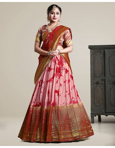 Maroon Shibori Dyeing Lehenga