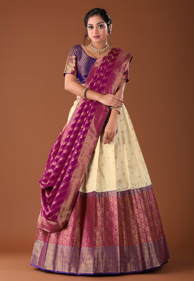 Wine Banarasi Pattu Lehenga