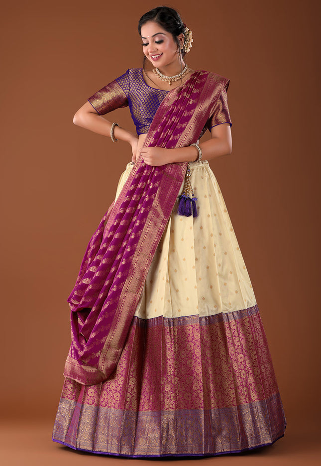 Wine Banarasi Pattu Lehenga