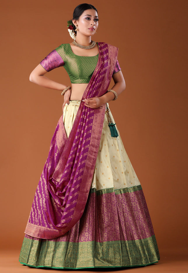 Wine Banarasi Pattu Lehenga