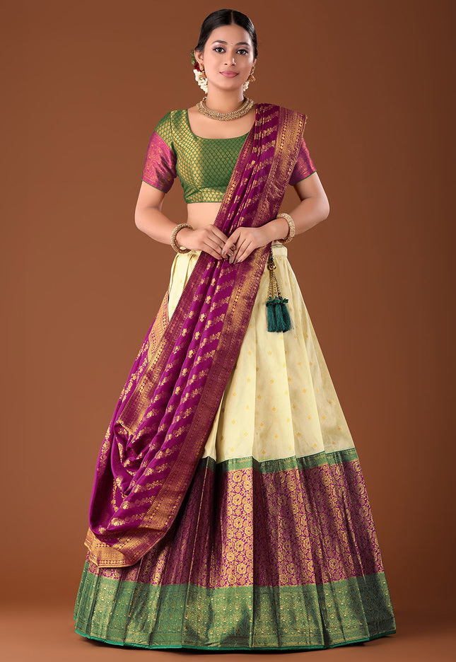 Wine Banarasi Pattu Lehenga