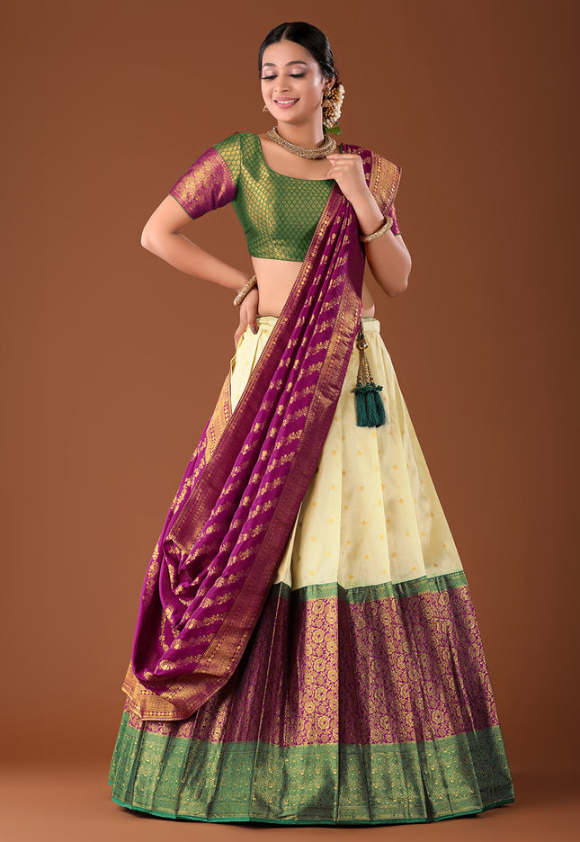 Wine Banarasi Pattu Lehenga