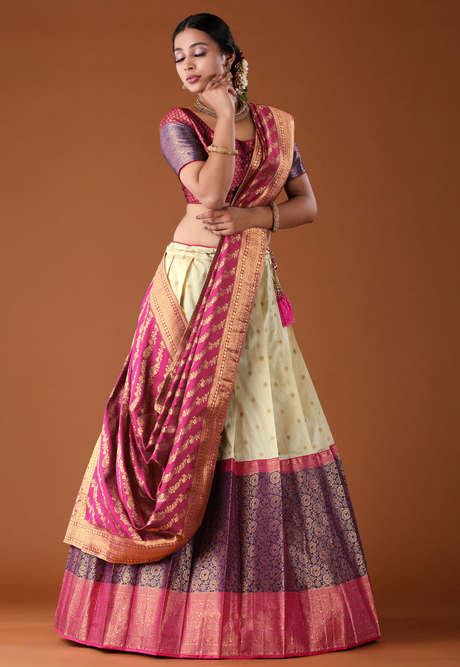 Red Banarasi Pattu Lehenga