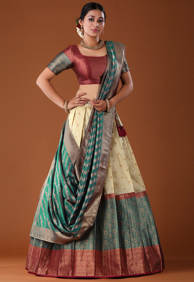 Rama Banarasi Pattu Lehenga