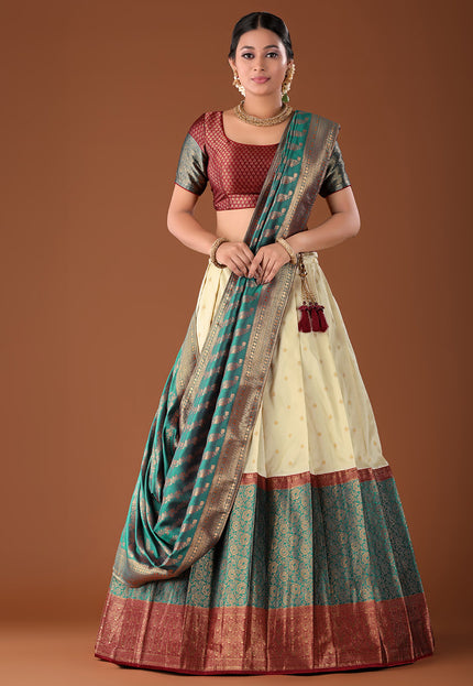 Rama Banarasi Pattu Lehenga