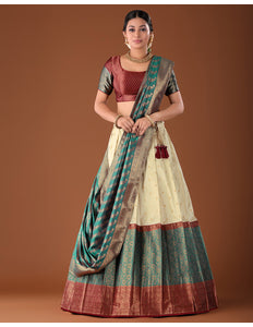 Rama Banarasi Pattu Lehenga