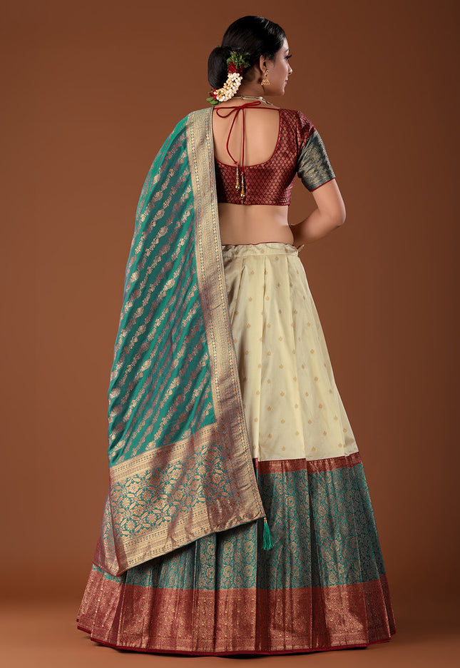 Rama Banarasi Pattu Lehenga