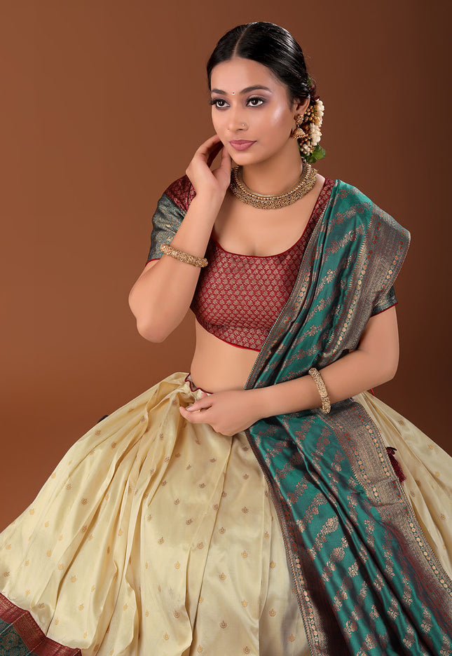 Rama Banarasi Pattu Lehenga