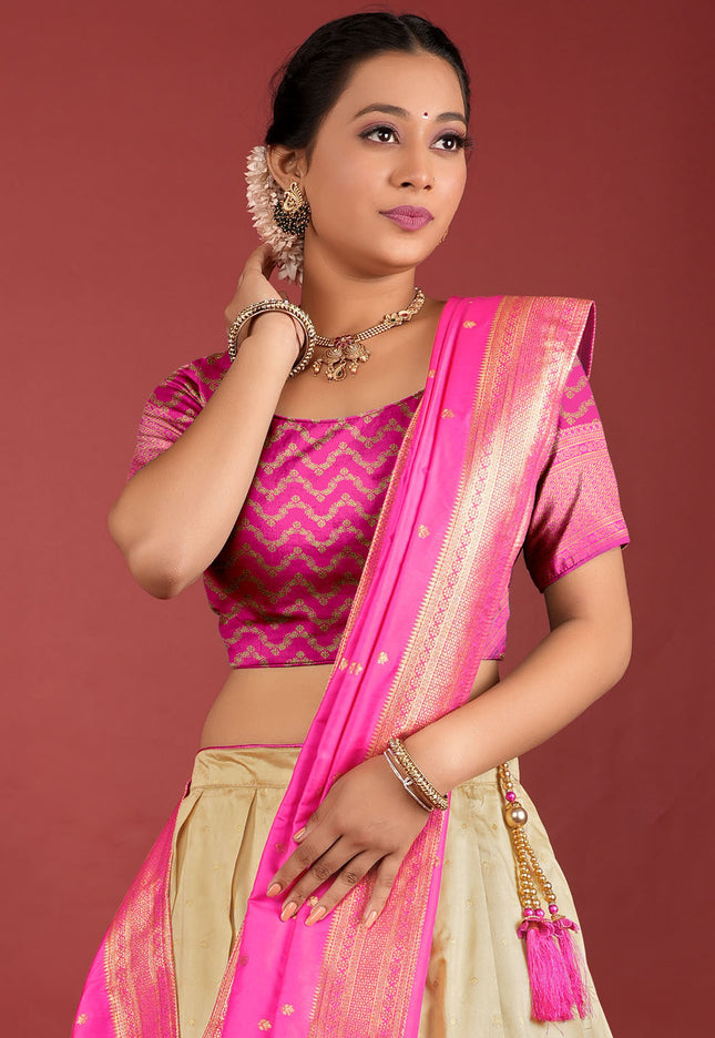 Rani Banarasi Pattu Half Saree