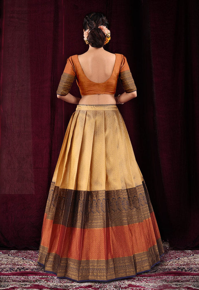 Chiku Kanjivaram silk Lehenga
