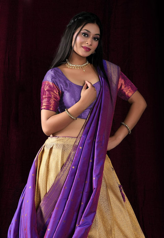Chiku Kanjivaram silk Lehenga