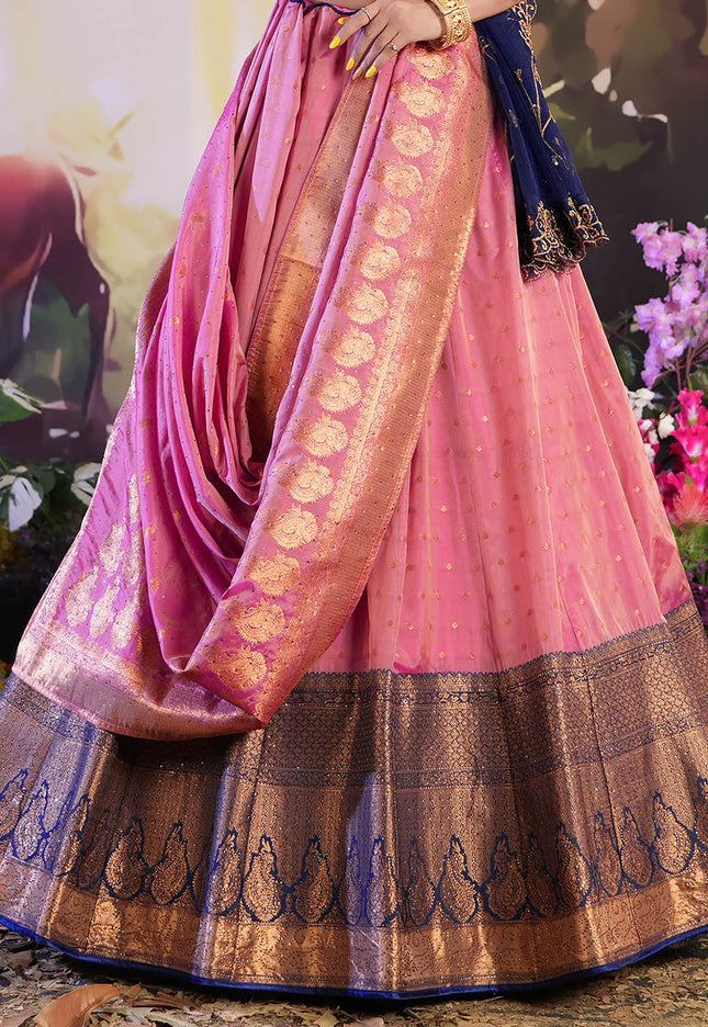 Pink Color Banarasi Lehenga