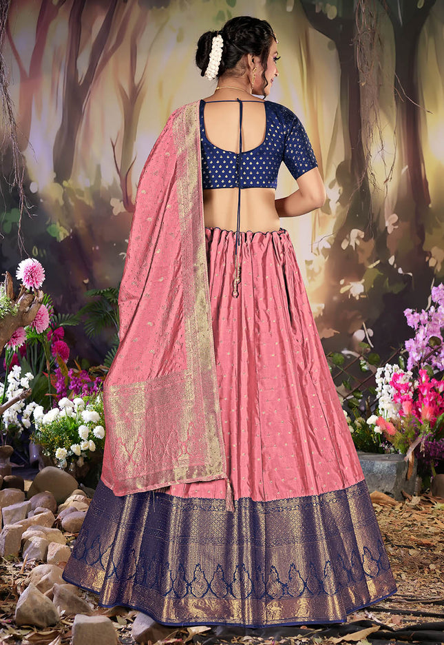Pink Color Banarasi Lehenga
