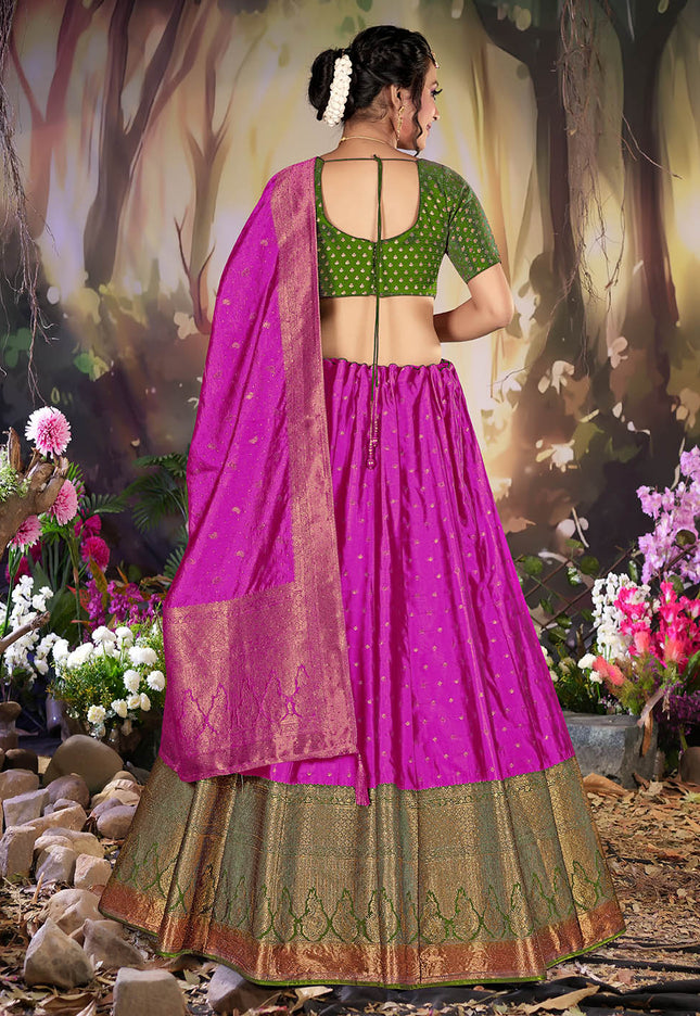 Purple Color Banarasi Lehenga
