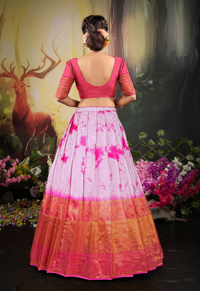 Rani Shibori Dyeing Silk Lehenga