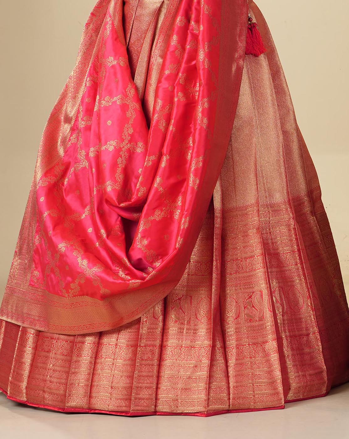 Fancy Embroidery Zari Work Semi Stitched Banarasi Silk Lehenga Choli -  Online The Chennai Silks