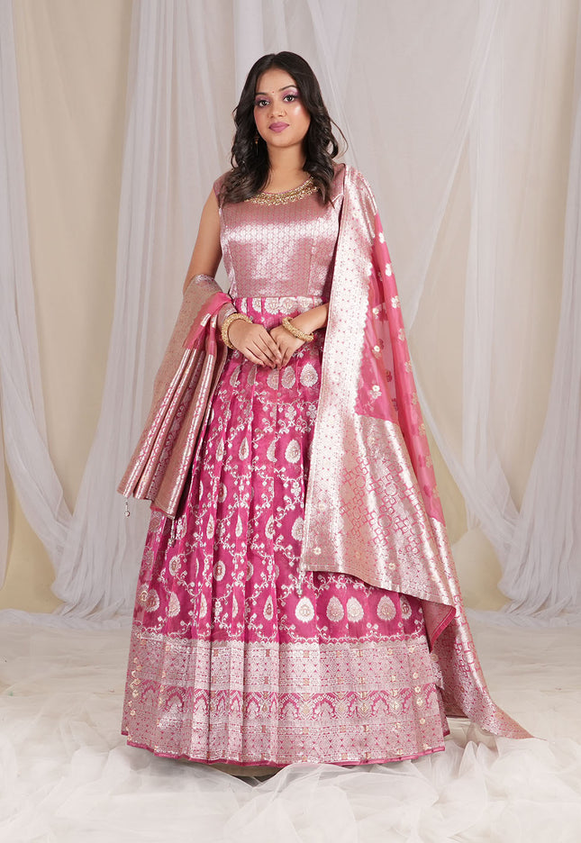 Rani Banarasi Silk Gown
