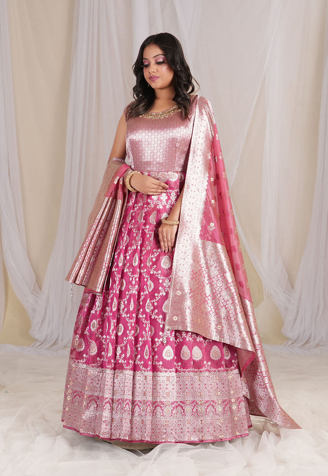 Rani Banarasi Silk Gown