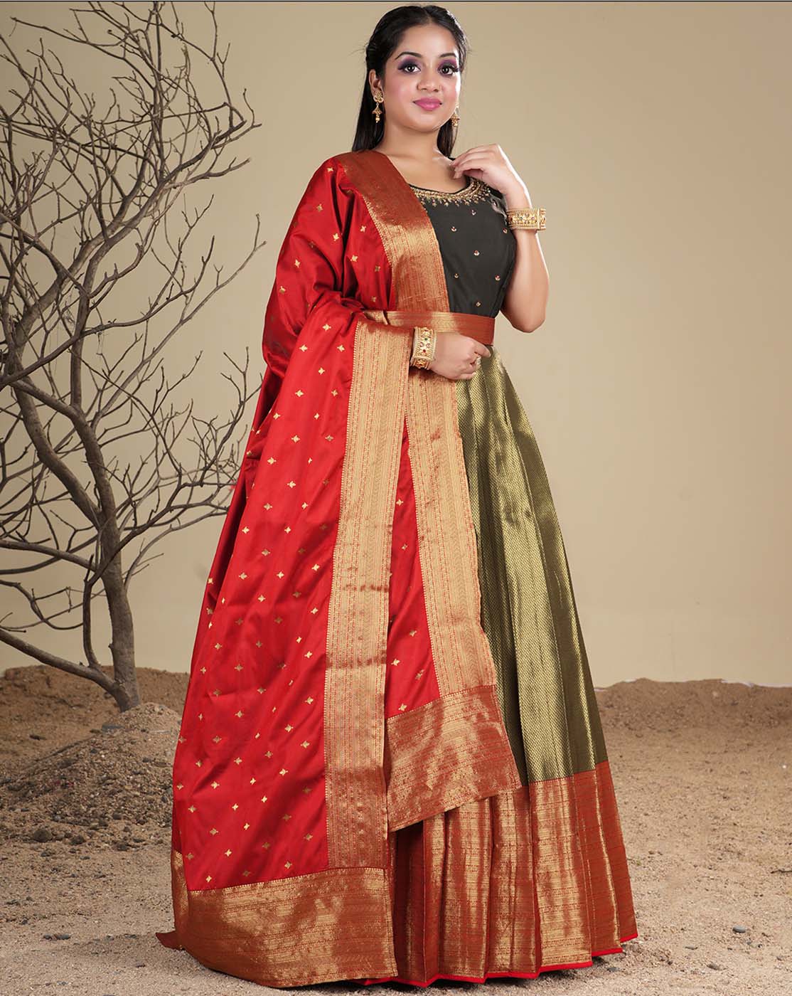 Kanjivaram gown hot sale