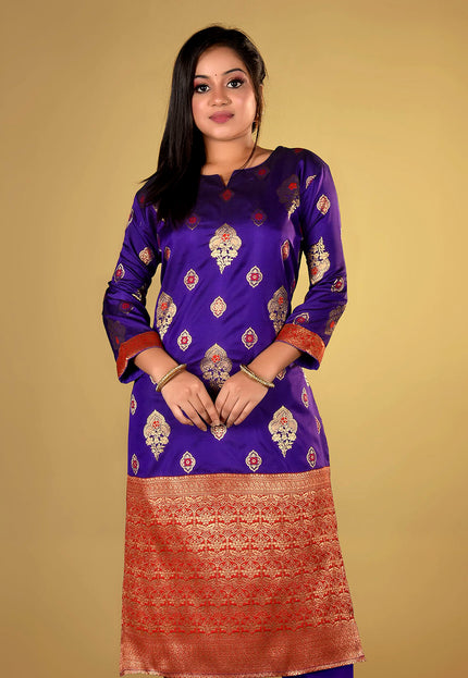 Blue Banarasi Silk Kurti