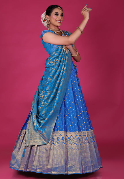 Firozi Banarasi Silk Lehenga