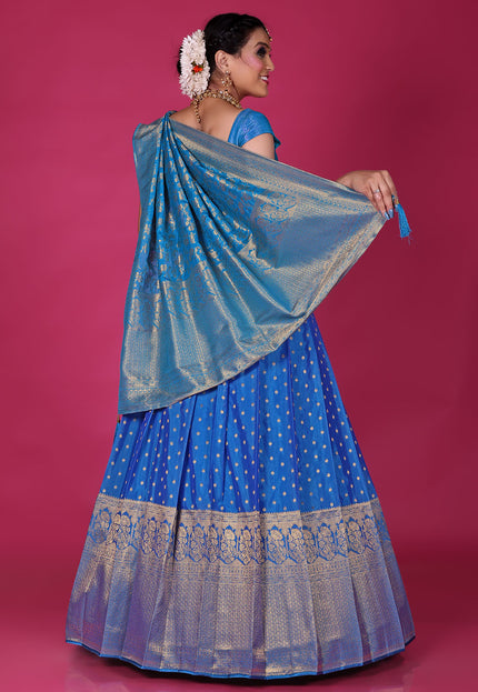 Firozi Banarasi Silk Lehenga