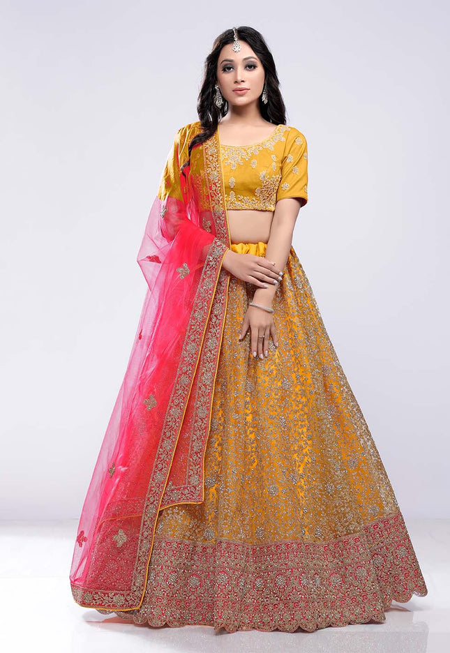 Mustard Party Wear Chaniya Choli