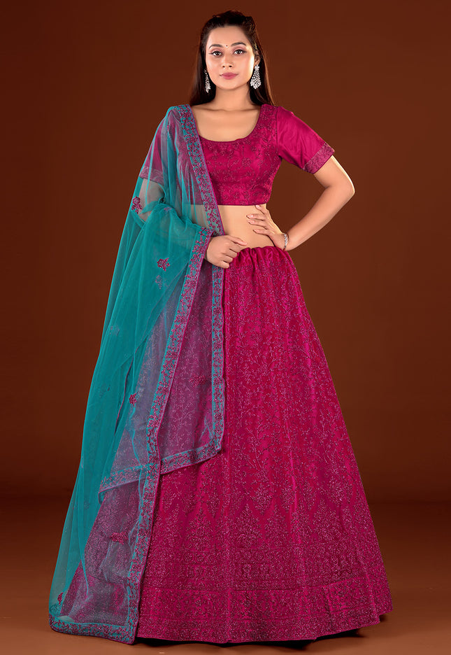 Rani Party wear Net Lehenga Choli for Women