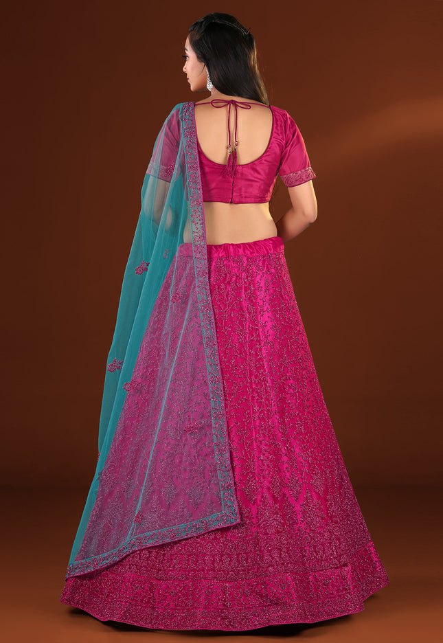 Rani Party wear Net Lehenga Choli for Women