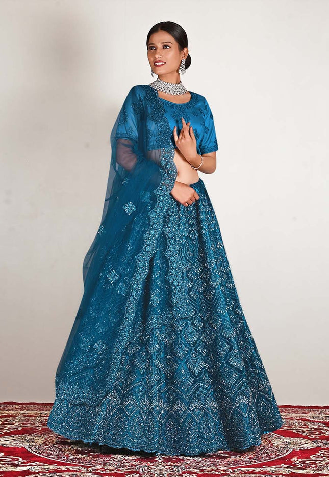 Morpich Colour Net Lehenga