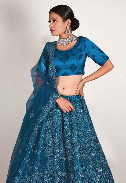 Morpich Colour Net Lehenga
