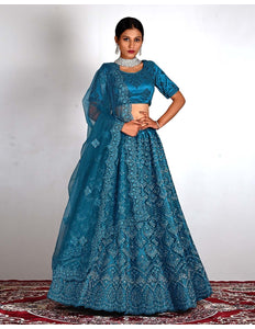 Morpich Colour Net Lehenga