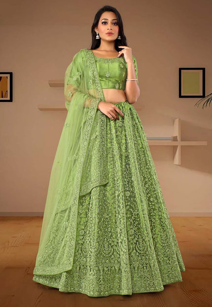 Mehendi Net Designer Lehenga