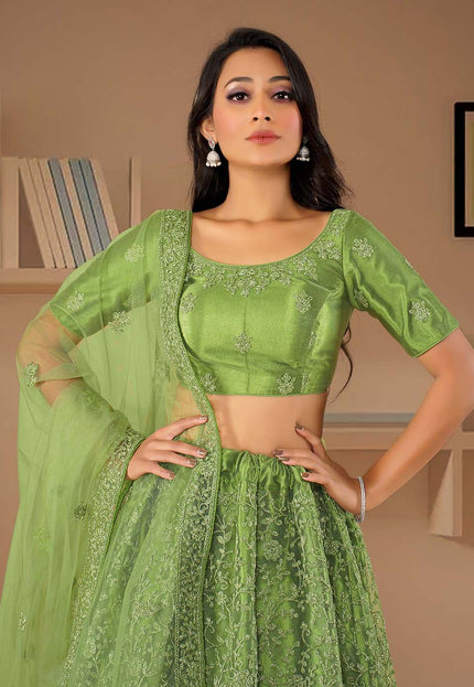 Mehendi Net Designer Lehenga