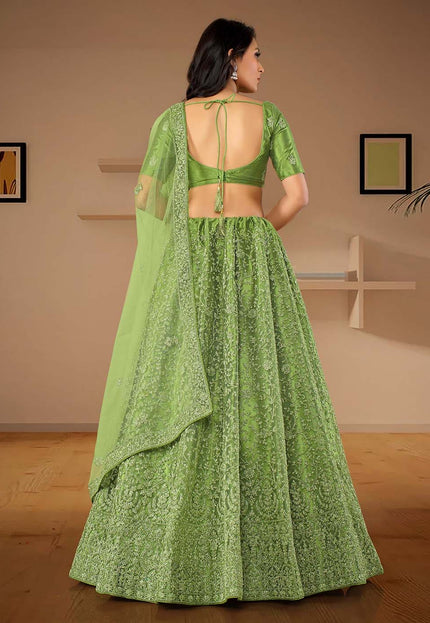 Mehendi Net Designer Lehenga