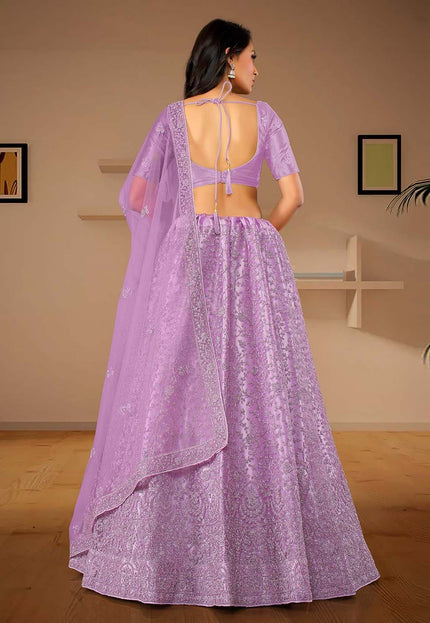 Purple Net Designer Lehenga