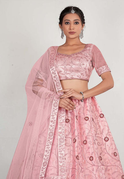 Pink Party Wear Lehenga Choli