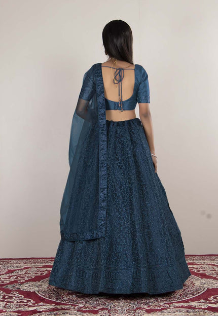 Morpich Net Party wear Lehenga