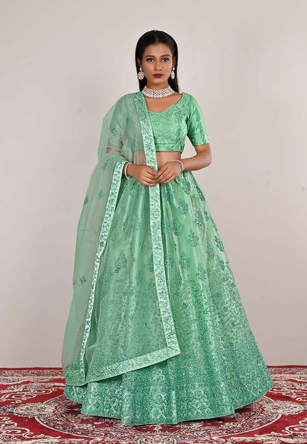 Sea Green Party wear Lehenga Choli