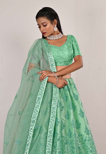 Sea Green Party wear Lehenga Choli