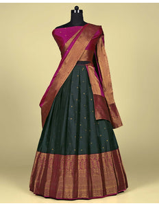 Bottle Green Traditional Lehenga